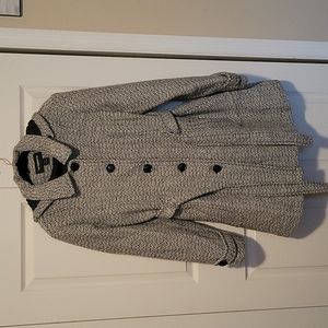 Women's XL Liz Claiborne black & white pea coat.